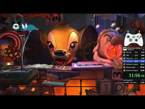Epic Mickey 2 episode 1 speedrun attempt #10 21:34.64