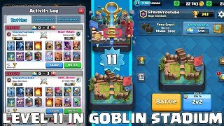 LEVEL 11 IN ARENA 1! - Clash Royale - TROPHY DROPPING TO ARENA 1! (Drop Trolling #18)