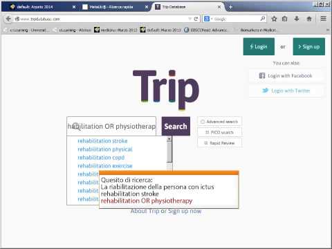 Guida a TRIP database. La ricerca base. 3/8