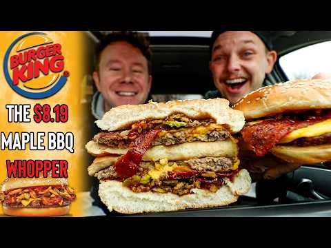 Trying The New Burger King $8.19 Maple Barbecue Whopper | Number Six With Cheese