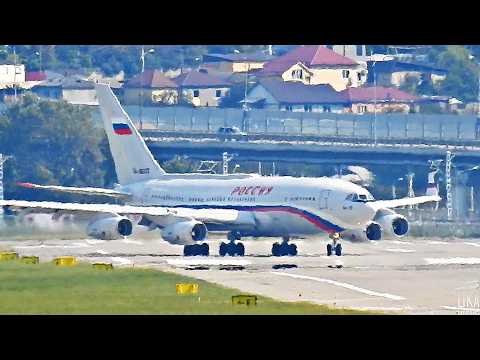 The IL-96-300 takes off loudly – ​​a takeoff you can't miss.