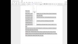 Formatting Works Cited list, MLA Format, Google Docs