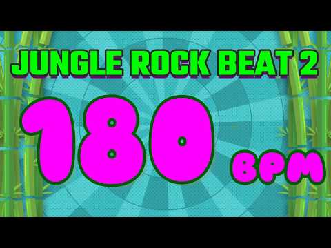 180 BPM - Jungle Rock Beat 2 - 4/4 Drum Track - Metronome - Drum Beat