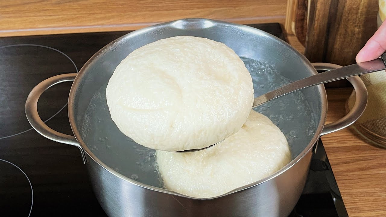 We don't buy bread anymore! Put the dough in boiling water and the result will please everyone.