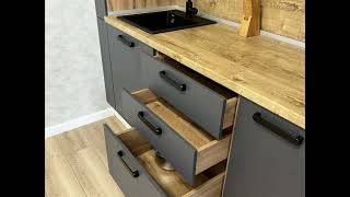 Современная угловая серая с деревом кухня Проект 33 фото 10