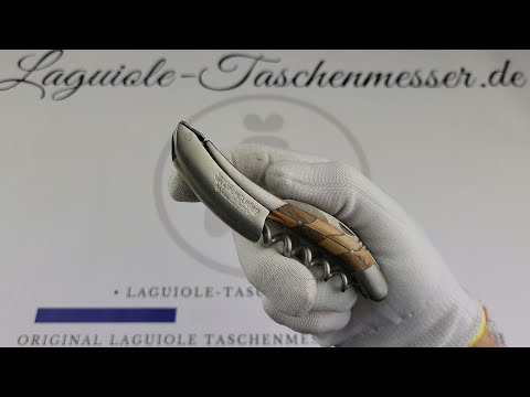 Laguiole Kellnermesser Schachbrett-Intarsien Nussbaumholz/Wacholder