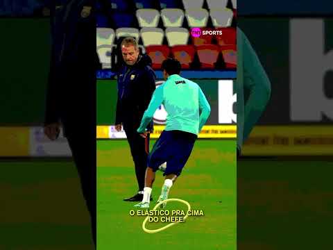 FICA ESPERTO, CHEFIA! 😅Yamal mandou um ELÁSTICO pra cima do Hansi Flick no treino do Barça #shorts