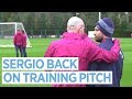 AGUERO BACK ON TRAINING PITCH Man City Training
