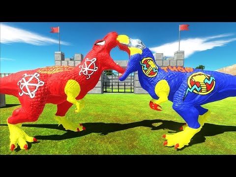 FIRESTORM T REX CASTLE DEATH RUN - Animal Revolt Battle Simulator