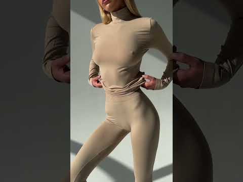 Лосины для фитнеса без пуш-ап и с утяжкой бежевый цвет, размер SM (с видеообзором) - фото 1 - id-p2295106675