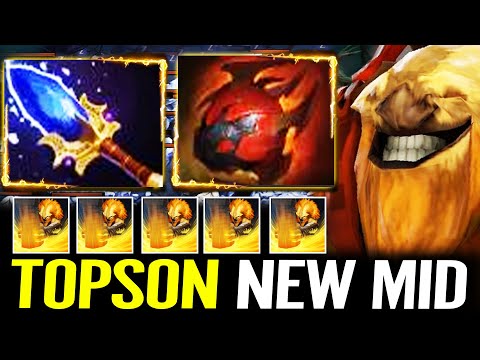Topson 7.34 New Mid Earthshaker - Imba 1 Shot New Favourite Hero Mid Aggressive Plays Dota 2