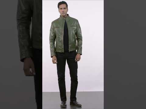 Green Leather Biker Jacket: Ride the Style Wave with a...
