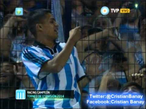 Racing 1 Godoy Cruz 0 (Relato Mariano Closs) Torneo Primera Division 2014 Racing Campeon