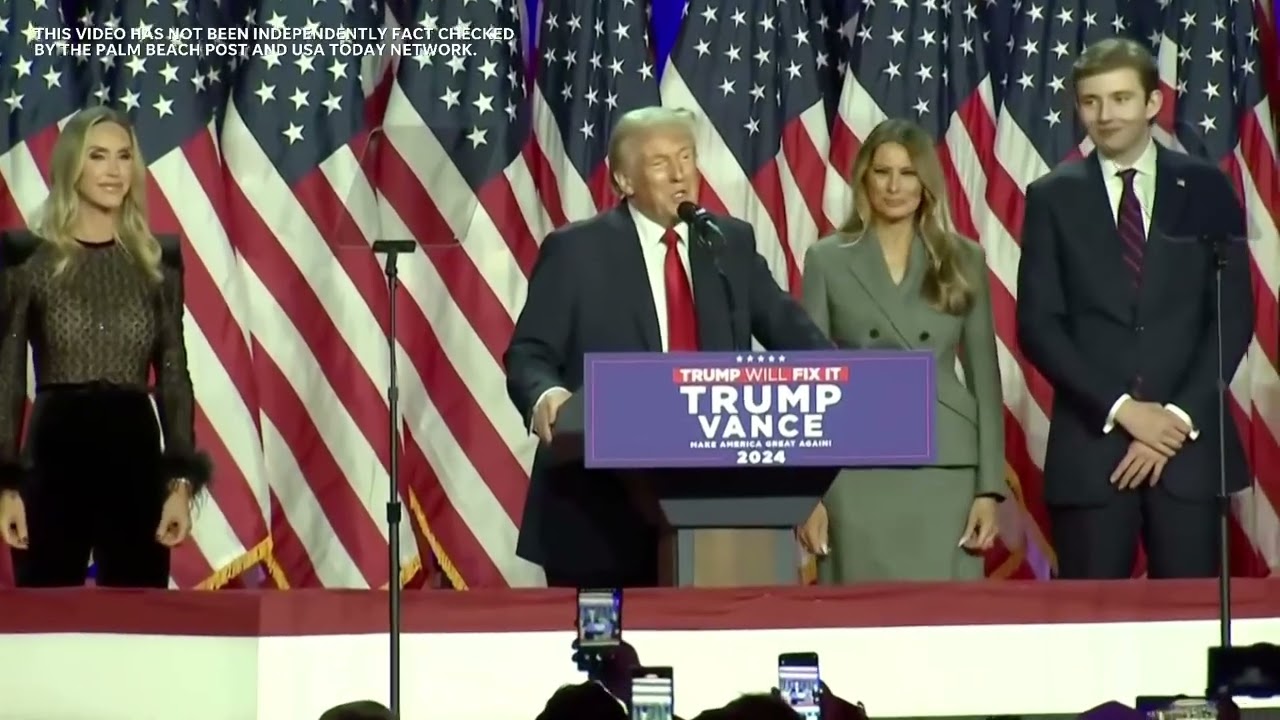 Full Trump speech while on cusp of victory in the 2024 presidential election over Kamala Harris