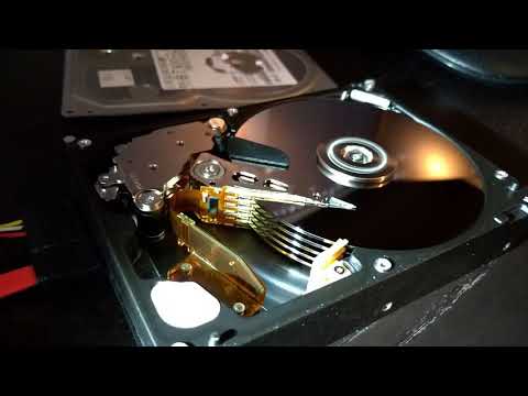 Hard Drive HDD working in slow motion