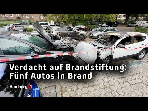 Brandstiftung? Fünf Autos in Hamburg-Osdorf ausgebrannt