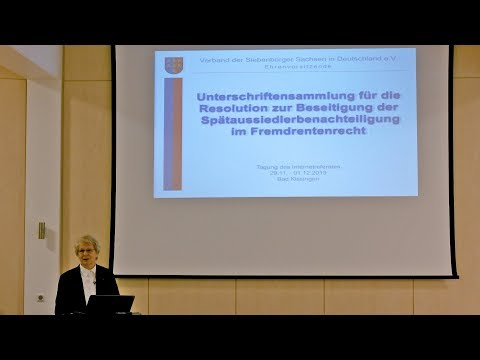 Vortrag Herta Daniel | Unterschriftensammlung Fremdrente | Siebenbuerger.de-Internetseminar 2019
