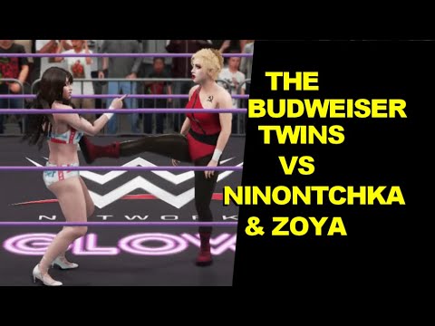 GLOW 1985 Budweiser Twins vs Ninontchka and Zoya - Elimination Tag