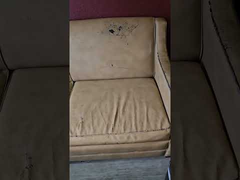 Red Roof Inn - Filthy dirty couch l , worn out scratches and missing leather everywhere. - Image 2