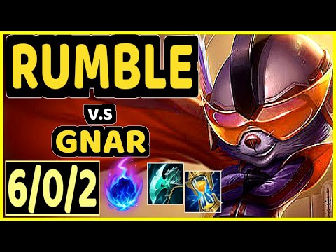 RUMBLE vs GNAR - 6/0/2 KDA TOP CHALLENGER GAMEPLAY - KR