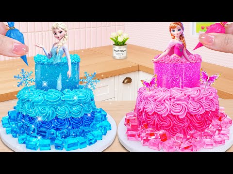 How to Make Frozen Princess Mini Cakes ❄️👑 | Elsa & Anna Edition | Cute Mini Bakes