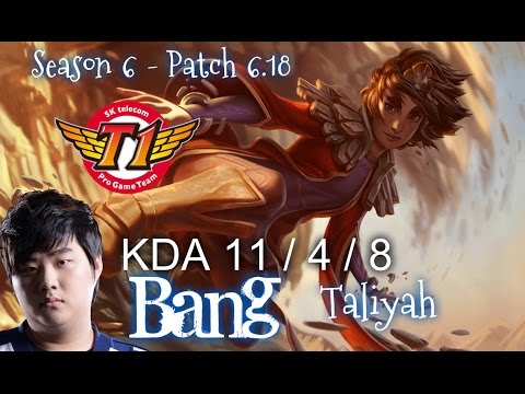 SKT T1 Bang TALIYAH vs TWISTED FATE Mid - Patch 6.18 KR Ranked | League of Legends