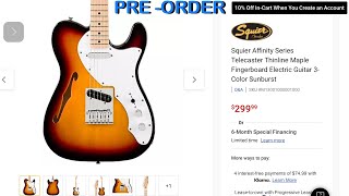Video thumbnail for Squier Affinity Thinline Telecaster by HolyRoller Guitars
