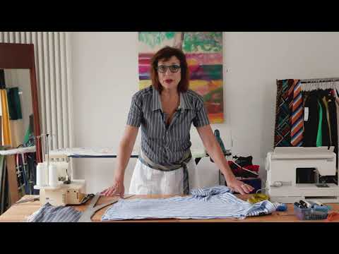 Slow Fashion Session mit Steffi - Schickes Hemdblusenkleid mit Krawattengürtel aus zwei Herrenhemden