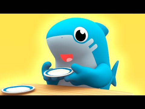 Prato, Garfo e Colher🦈 SHARK ACADEMY 🦈 Músicas Infantis | O Reino Infantil