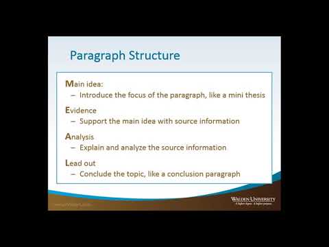 Introduction to Paragraphs and the MEAL Plan