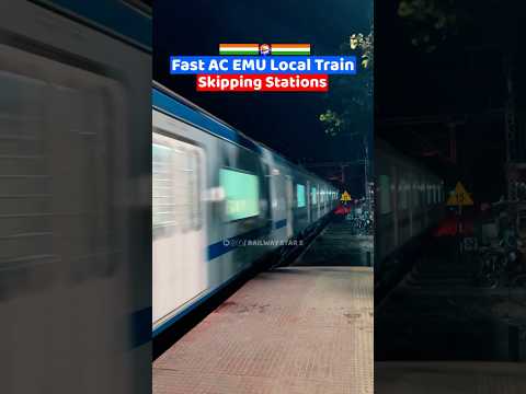 Fast AC EMU Local Train Skipping Stations – High-Speed Rail Journey 🚄🔥 #aclocaltrain #railway