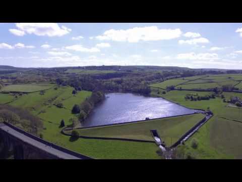 Hewenden Viaduct and reservoir in Cullingworth