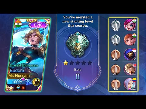 THIS IS THE BEST WAY TO START YOUR NEW SEASON | Supreme Eudora Epical Glory Gameplay| Mlbb