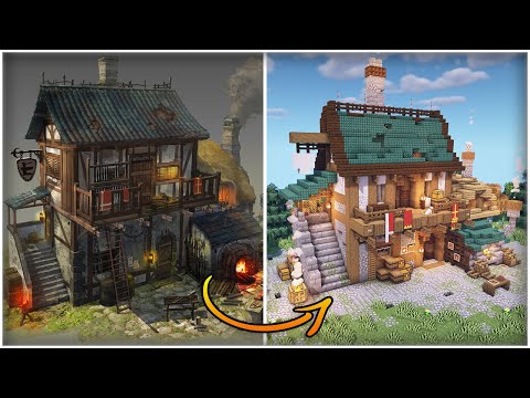 How to BUILD a House in MINECRAFT using Concept Art!!!