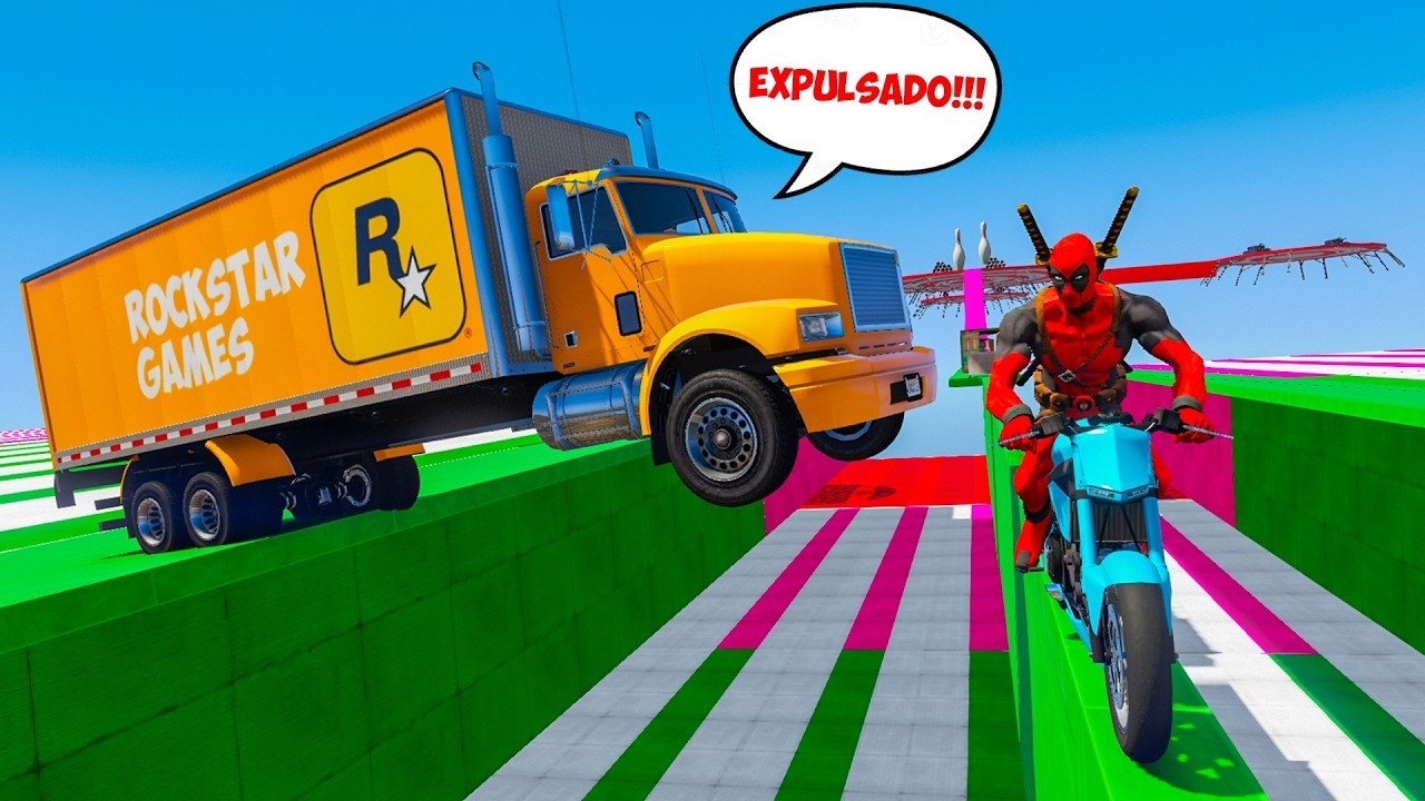 CORRE O TE ATROPELLO EN MOTO! ROCKSTAR GAMES!! - GTA 5 ONLINE