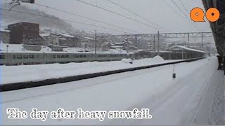 [1 Minute Otaru] Otaru Station - The day after heavy snowfall (小樽)