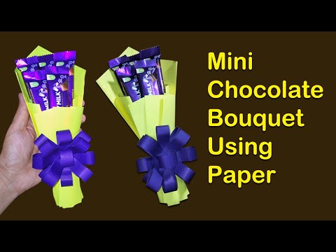 Mini Chocolate Bouquet Using Paper | DIY | Teachers Day | Birthday | Gift Ideas | Tutorial