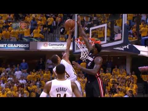 LeBron James' HUGE Swat on George Hill!!