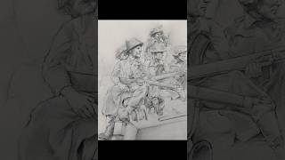 シャーマン戦車の上で屯する英軍歩兵 British infantry ride on sherman tanks public domain image  #お絵描き