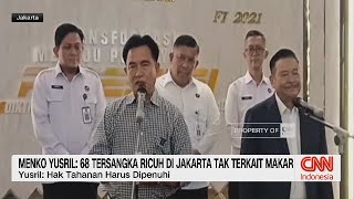 Menko Yusril: 68 Tersangka Ricuh di Jakarta Tak Terkait Makar