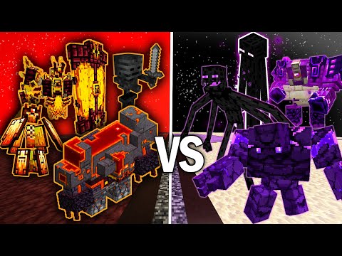 RenWar - NETHER vs END in Minecraft | Mob Battle