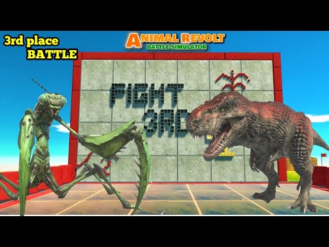 3rd PLACE FIGHT GIANT INVERTEBRATE VS CARNIVORE DINOSAURS animal revolt battle simulator