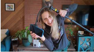 This tripod adjusts to 84 inches and lay flat on the ground