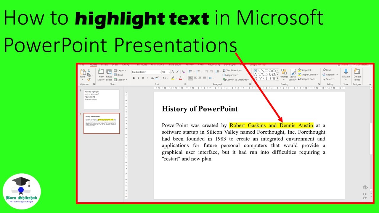 How to highlight text in Microsoft PowerPoint Presentations