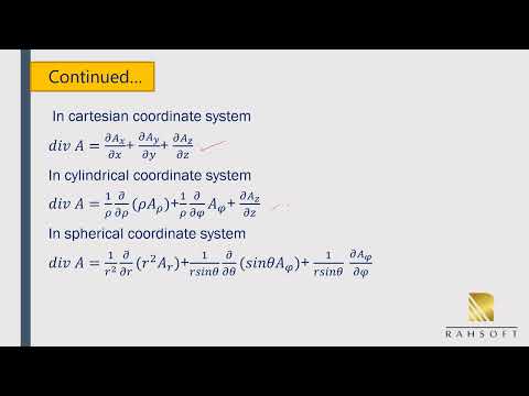 Electromagnetics : Divergence of a vector in a different coordinate systems RAHAE101.5.1.1.6