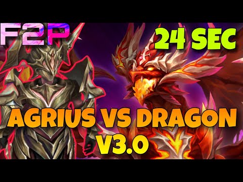 F2P 24 SEC !!! DRAGON VS AGRIUS V3.0 !!! F2P DRAGON ABYSS HARD SPEED TEAM SUMMONERS WAR