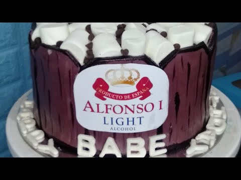 LIQUOR CAKE DESIGN in ALFONSO LIGHT theme. FONDANT CAKE || charveenice VLOGS