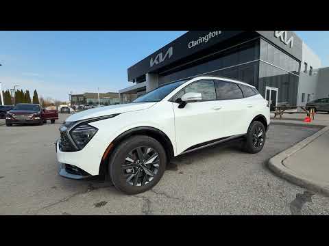 2023 Kia Sportage Hybrid SX AWD w/Black Interior in White for sale at Clarington Kia in Bowmanville, ON