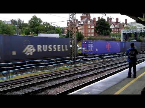 DRS Class 57003 & 57007 passing through Preston (HD)