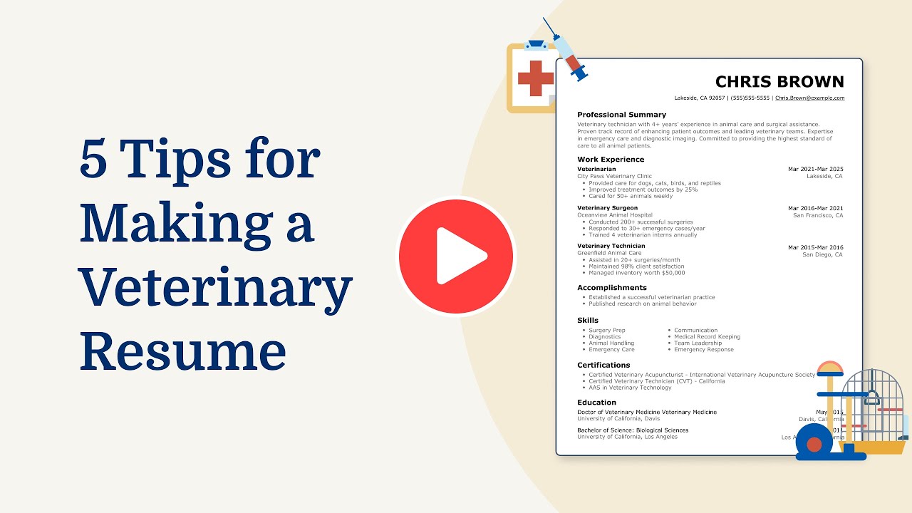5 Tips for Making a Veterinary Resume